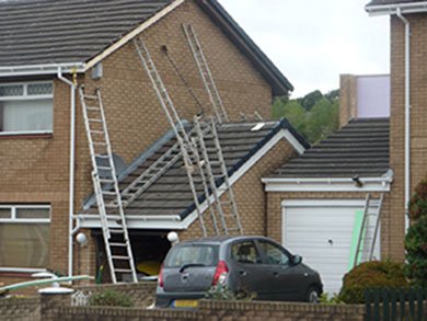 Falls risk during soffit replacement work