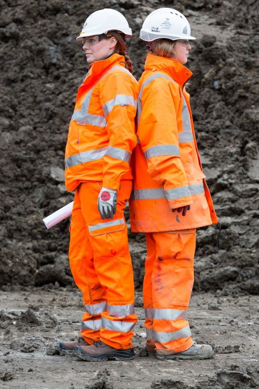 The new female PPE (Personal Protective Equipment) is can be seen (Left) modelled next to the current unisex issue equipment (Right).
