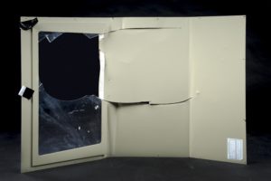 Damaged lift vision panel