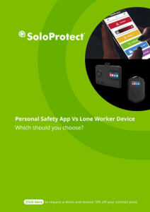 Personal Safety App or Lone Worker Device - SoloProtect - Front Cover